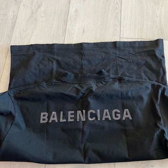 BALENCIAGA unisex black distress shirt size m - Picture 6 of 14